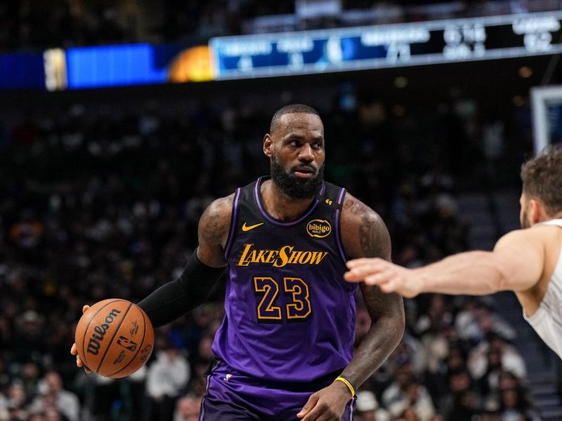 DALLAS, TX - DECEMBER 7: LeBron James #23 of the Los Angeles Lakers handles the ball during the game against the Dallas Mavericks on December 7, 2025 at American Airlines Center in Dallas, Texas. NOTE TO USER: User expressly acknowledges and agrees that, by downloading and or using this photograph, User is consenting to the terms and conditions of the Getty Images License Agreement. Mandatory Copyright Notice: Copyright 2025 NBAE (Photo by Glenn James/NBAE via Getty Images)