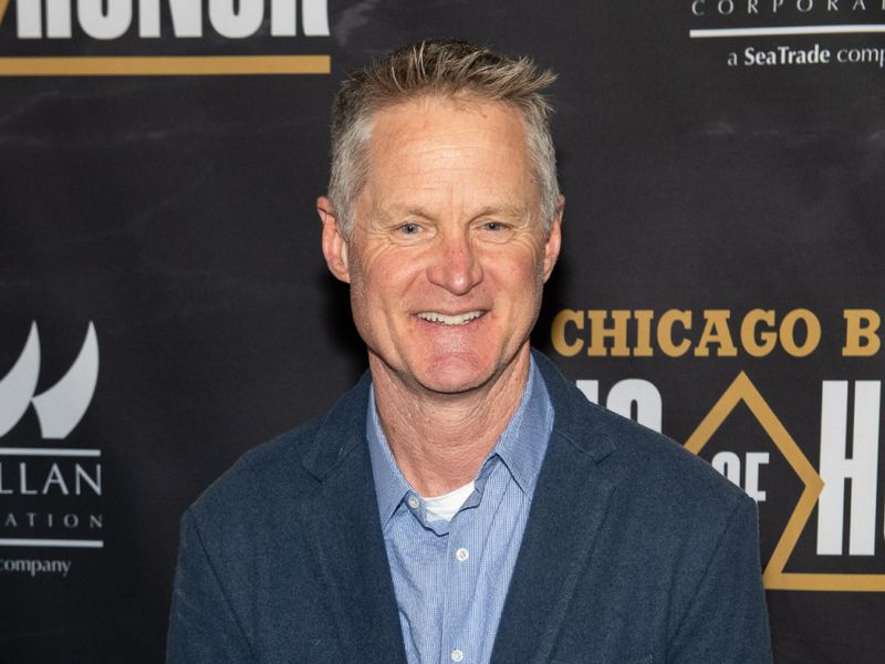 CHICAGO, ILLINOIS - JANUARY 11: Steve Kerr attends the Chicago Bulls Inaugural Ring Of Honor Gala at the United Center on January 11, 2024 in Chicago, Illinois. (Photo by Timothy Hiatt/Getty Images)