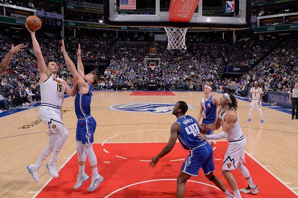 SACRAMENTO, CA - DECEMBER 2: Nikola Jokic #15 of the Denver Nuggets shoots the ball during the game against the Sacramento Kings on December 2, 2023 at Golden 1 Center in Sacramento, California. NOTE TO USER: User expressly acknowledges and agrees that, by downloading and or using this Photograph, user is consenting to the terms and conditions of the Getty Images License Agreement. Mandatory Copyright Notice: Copyright 2023 NBAE (Photo by Rocky Widner/NBAE via Getty Images)