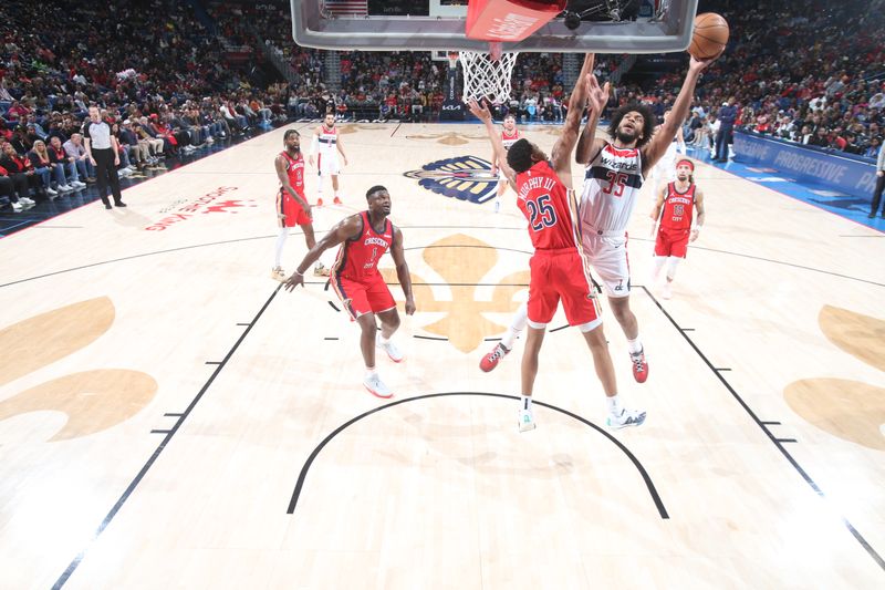 NEW ORLEANS, LA - FEBRUARY 14: Marvin Bagley III #35 of the Washington Wizards drives to the basket during the game against the New Orleans Pelicans on February 14, 2024 at the Smoothie King Center in New Orleans, Louisiana. NOTE TO USER: User expressly acknowledges and agrees that, by downloading and or using this Photograph, user is consenting to the terms and conditions of the Getty Images License Agreement. Mandatory Copyright Notice: Copyright 2024 NBAE (Photo by Layne Murdoch Jr./NBAE via Getty Images)