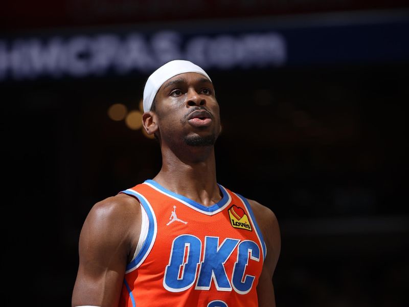 MEMPHIS, TN - MARCH 16:  Shai Gilgeous-Alexander #2 of the Oklahoma City Thunder shoots a free throw during the game against the Memphis Grizzlies on March 16, 2024 at FedExForum in Memphis, Tennessee. NOTE TO USER: User expressly acknowledges and agrees that, by downloading and or using this photograph, User is consenting to the terms and conditions of the Getty Images License Agreement. Mandatory Copyright Notice: Copyright 2024 NBAE (Photo by Joe Murphy/NBAE via Getty Images)