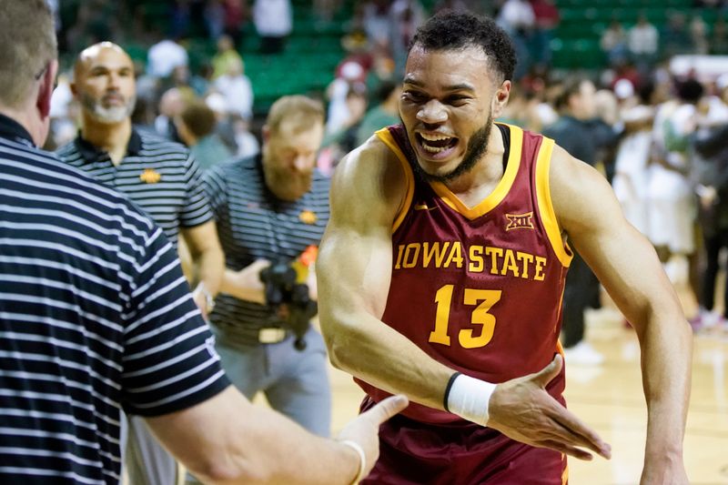 Mar 4, 2023; Waco, Texas, USA; Iowa State Cyclones guard Jaren Holmes (13) leaves the court following the game against the Baylor Bears at Ferrell Center. Mandatory Credit: Raymond Carlin III-USA TODAY Sports