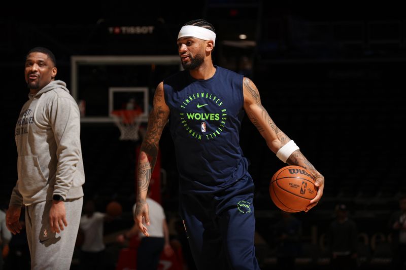 WASHINGTON, DC -? JANUARY 13: Nickeil Alexander-Walker #9 of the Minnesota Timberwolves handles the ball during the game against the Washington Wizards on January 13, 2025 at Capital One Arena in Washington, DC. NOTE TO USER: User expressly acknowledges and agrees that, by downloading and or using this Photograph, user is consenting to the terms and conditions of the Getty Images License Agreement. Mandatory Copyright Notice: Copyright 2025 NBAE (Photo by Stephen Gosling/NBAE via Getty Images)