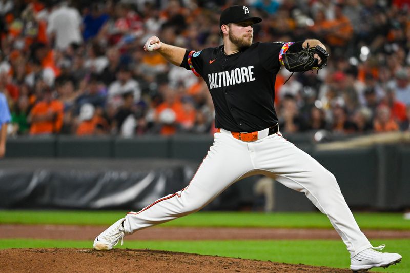 Sep 20, 2024; Baltimore, Maryland, USA;  Baltimore Orioles pitcher Corbin Burnes (39) throws a third inning pitch against the Detroit Tigers at Oriole Park at Camden Yards. Mandatory Credit: Tommy Gilligan-Imagn Images