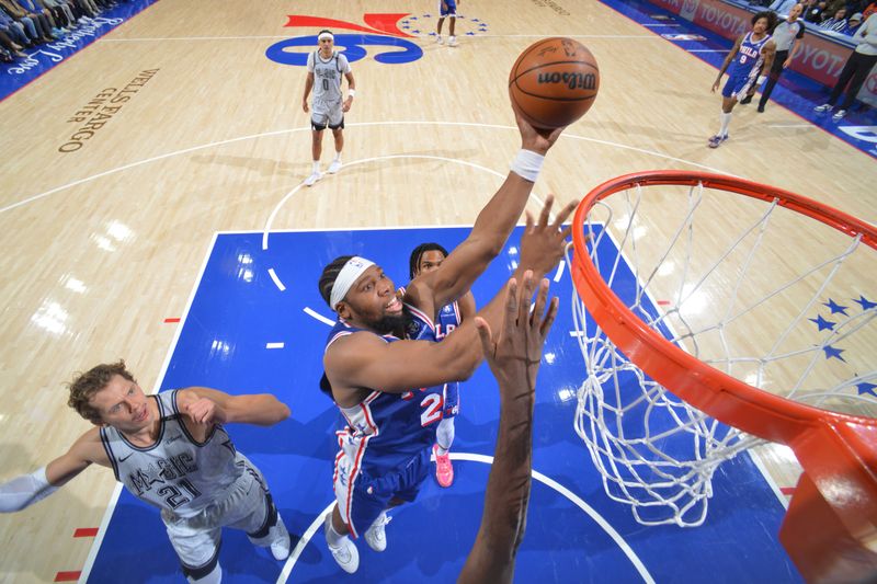 PHILADELPHIA, PA - DECEMBER 4: Guerschon Yabusele #28 of the Philadelphia 76ers drives to the basket during the game against the Orlando Magic on December 4, 2024 at the Wells Fargo Center in Philadelphia, Pennsylvania NOTE TO USER: User expressly acknowledges and agrees that, by downloading and/or using this Photograph, user is consenting to the terms and conditions of the Getty Images License Agreement. Mandatory Copyright Notice: Copyright 2024 NBAE (Photo by Jesse D. Garrabrant/NBAE via Getty Images)