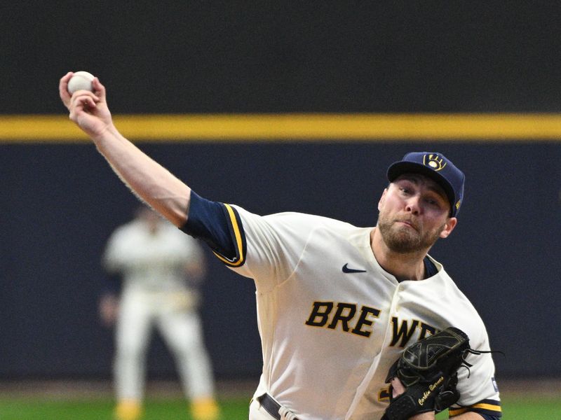 Sep 28, 2023; Milwaukee, Wisconsin, USA; Milwaukee Brewers starting pitcher Corbin Burnes (39) delivers a pitch against the St. Louis Cardinals in the first inning at American Family Field. Mandatory Credit: Michael McLoone-USA TODAY Sports