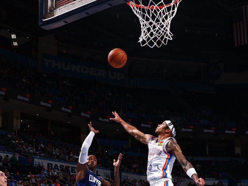 OKLAHOMA CITY, OK - OCTOBER 25: John Wall #11 of the LA Clippers shoots the ball during the game against the Oklahoma City Thunder on October 25, 2022 at Paycom Arena in Oklahoma City, Oklahoma. NOTE TO USER: User expressly acknowledges and agrees that, by downloading and or using this photograph, User is consenting to the terms and conditions of the Getty Images License Agreement. Mandatory Copyright Notice: Copyright 2022 NBAE (Photo by Zach Beeker/NBAE via Getty Images)