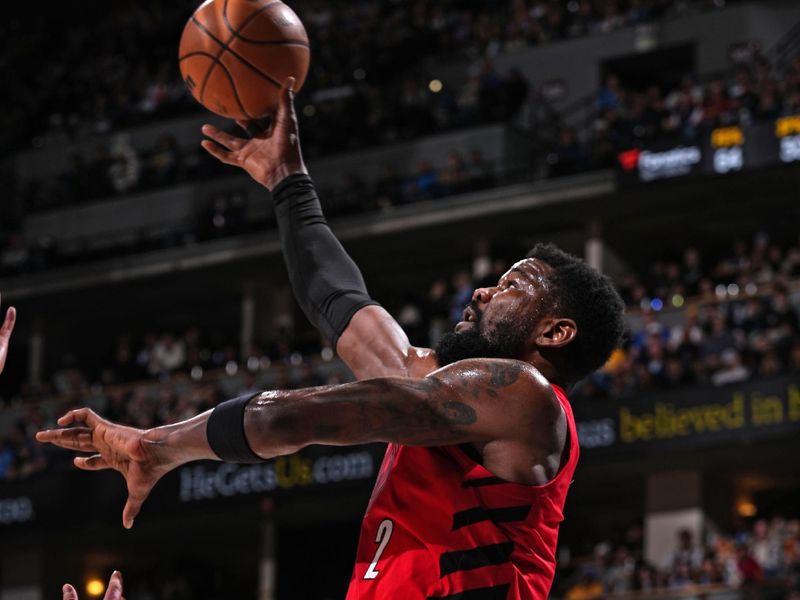 DENVER, CO - FEBRUARY 4: Deandre Ayton #2 of the Portland Trail Blazers drives to the basket during the game against the Denver Nuggets on February 4, 2024 at the Ball Arena in Denver, Colorado. NOTE TO USER: User expressly acknowledges and agrees that, by downloading and/or using this Photograph, user is consenting to the terms and conditions of the Getty Images License Agreement. Mandatory Copyright Notice: Copyright 2024 NBAE (Photo by Bart Young/NBAE via Getty Images)