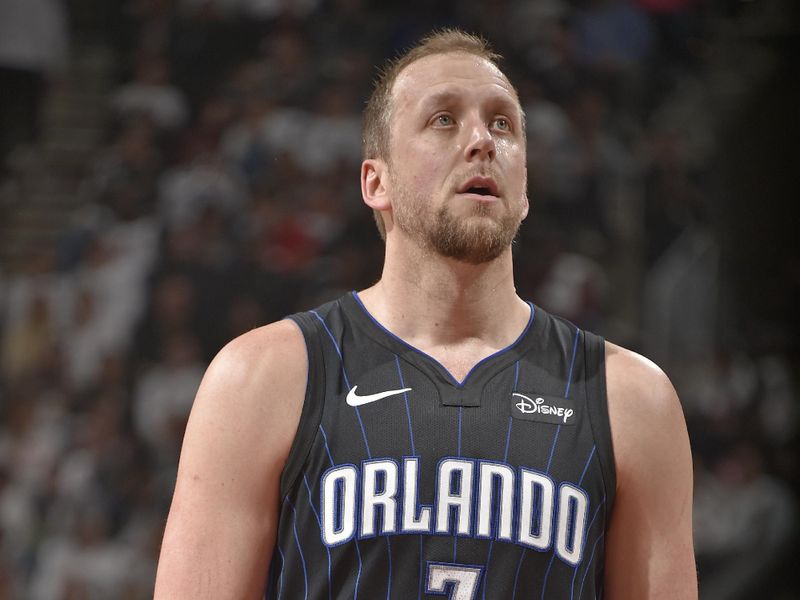 CLEVELAND, OH - APRIL 20: Joe Ingles #7 of the Orlando Magic prepares to shoot a free throw during Round 1 Game 1 of the 2024 NBA Playoffs against the Cleveland Cavaliers on April 20, 2024 at Rocket Mortgage FieldHouse in Cleveland, Ohio. NOTE TO USER: User expressly acknowledges and agrees that, by downloading and/or using this Photograph, user is consenting to the terms and conditions of the Getty Images License Agreement. Mandatory Copyright Notice: Copyright 2024 NBAE (Photo by David Liam Kyle/NBAE via Getty Images)