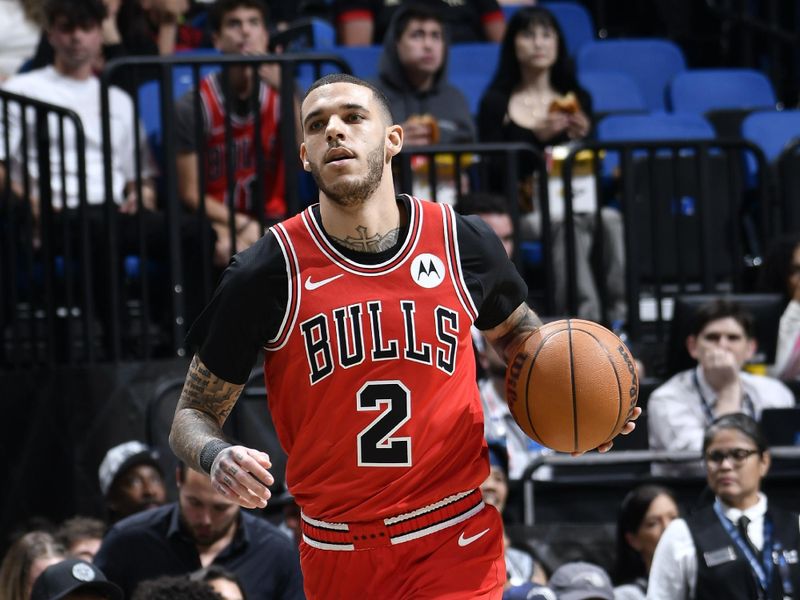 ORLANDO, FL - NOVEMBER 27: Lonzo Ball #2 of the Chicago Bulls handles the ball during the game against the Orlando Magic on November 27, 2024 at Kia Center in Orlando, Florida. NOTE TO USER: User expressly acknowledges and agrees that, by downloading and or using this photograph, User is consenting to the terms and conditions of the Getty Images License Agreement. Mandatory Copyright Notice: Copyright 2024 NBAE (Photo by Fernando Medina/NBAE via Getty Images)