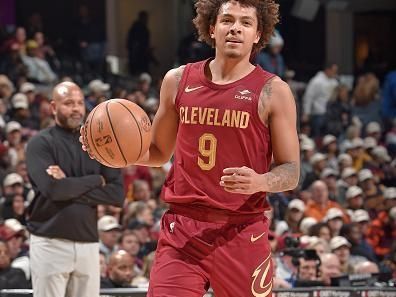 CLEVELAND, OH - DECEMBER 20: Craig Porter Jr. #9 of the Cleveland Cavaliers dribbles the ball during the game against the Utah Jazz on December 20, 2023 at Rocket Mortgage FieldHouse in Cleveland, Ohio. NOTE TO USER: User expressly acknowledges and agrees that, by downloading and/or using this Photograph, user is consenting to the terms and conditions of the Getty Images License Agreement. Mandatory Copyright Notice: Copyright 2023 NBAE (Photo by David Liam Kyle/NBAE via Getty Images)