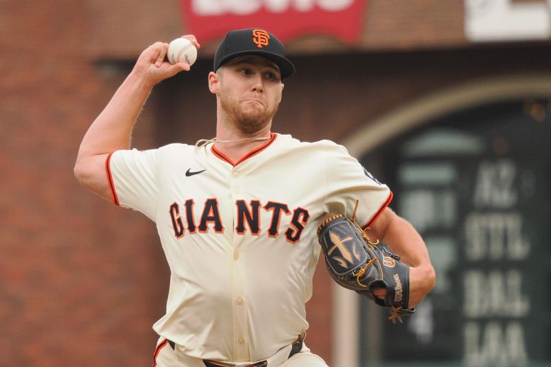 Apr 24, 2024; San Francisco, California, USA; San Francisco Giants relief pitcher Landen Roupp (65) pitches the ball against the New York Mets during the fifth inning at Oracle Park. Mandatory Credit: Kelley L Cox-USA TODAY Sports