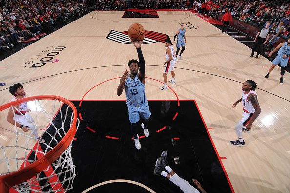 PORTLAND, OR - NOVEMBER 5: Jaren Jackson Jr. #13 of the Memphis Grizzlies shoots the ball during the game against the Portland Trail Blazers on November 5, 2023 at the Moda Center Arena in Portland, Oregon. NOTE TO USER: User expressly acknowledges and agrees that, by downloading and or using this photograph, user is consenting to the terms and conditions of the Getty Images License Agreement. Mandatory Copyright Notice: Copyright 2023 NBAE (Photo by Cameron Browne/NBAE via Getty Images)