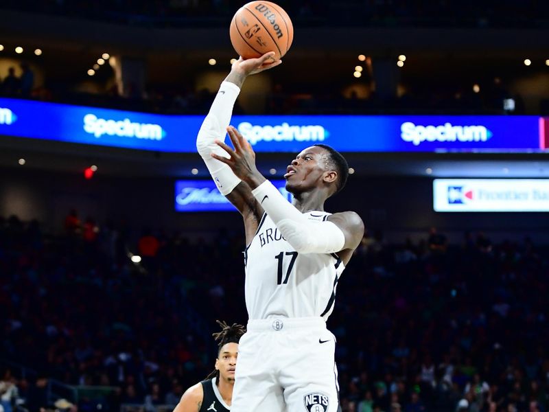 AUSTIN, TX - MARCH 17: Dennis Schroder #17 of the Brooklyn Nets shoots the ball during the game against the San Antonio Spurs on March 17, 2024 at the Moody Center in Austin, Texas. NOTE TO USER: User expressly acknowledges and agrees that, by downloading and or using this photograph, user is consenting to the terms and conditions of the Getty Images License Agreement. Mandatory Copyright Notice: Copyright 2024 NBAE (Photos by Michael Gonzales/NBAE via Getty Images)