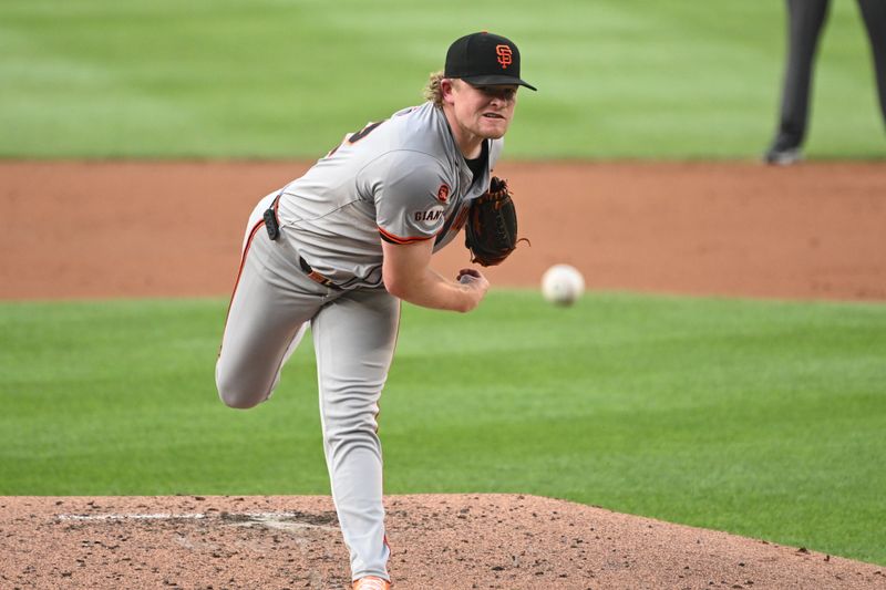 Aug 5, 2024; Washington, District of Columbia, USA; San Francisco Giants starting pitcher Logan Webb (62) throws a pitch against the Washington Nationals during the second inning at Nationals Park. Mandatory Credit: Rafael Suanes-USA TODAY Sports