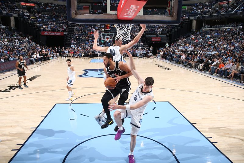 MEMPHIS, TN - OCTOBER 30: Ben Simmons #10 of the Brooklyn Nets drives to the basket during the game against the Memphis Grizzlies on October 30, 2024 at FedExForum in Memphis, Tennessee. NOTE TO USER: User expressly acknowledges and agrees that, by downloading and or using this photograph, User is consenting to the terms and conditions of the Getty Images License Agreement. Mandatory Copyright Notice: Copyright 2024 NBAE (Photo by Joe Murphy/NBAE via Getty Images)