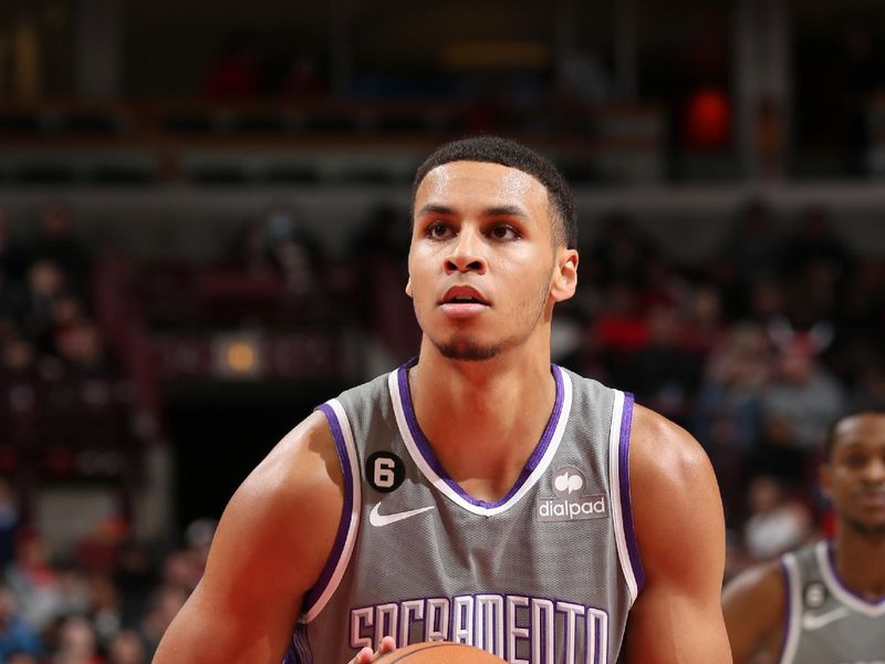 CHICAGO, IL - MARCH 15: Keegan Murray #13 of the Sacramento Kings prepares to shoot a free throw during the game against the Chicago Bulls on March 15, 2023 at United Center in Chicago, Illinois. NOTE TO USER: User expressly acknowledges and agrees that, by downloading and or using this photograph, User is consenting to the terms and conditions of the Getty Images License Agreement. Mandatory Copyright Notice: Copyright 2023 NBAE (Photo by Gary Dineen/NBAE via Getty Images)