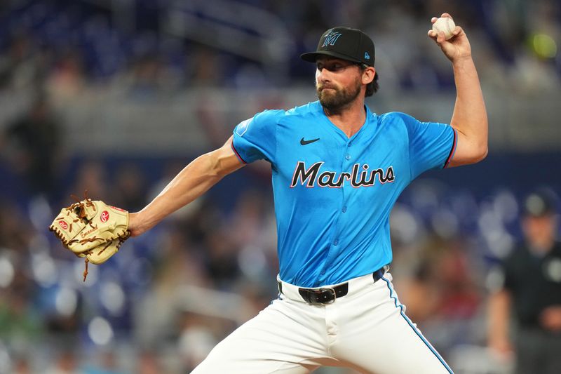 Apr 3, 2024; Miami, Florida, USA; Miami Marlins relief  pitcher Kent Emanuel (74) pitches in the seventh inning against the Los Angeles Angels at loanDepot Park. Mandatory Credit: Jim Rassol-USA TODAY Sports