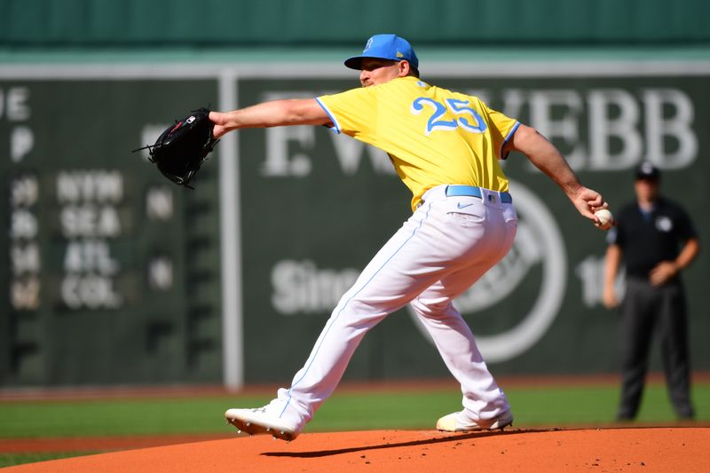 Aug 10, 2024; Boston, Massachusetts, USA;  Boston Red Sox starting pitcher Josh Winckowski (25) pitches during the first inning against the Houston Astros at Fenway Park. Mandatory Credit: Bob DeChiara-USA TODAY Sports