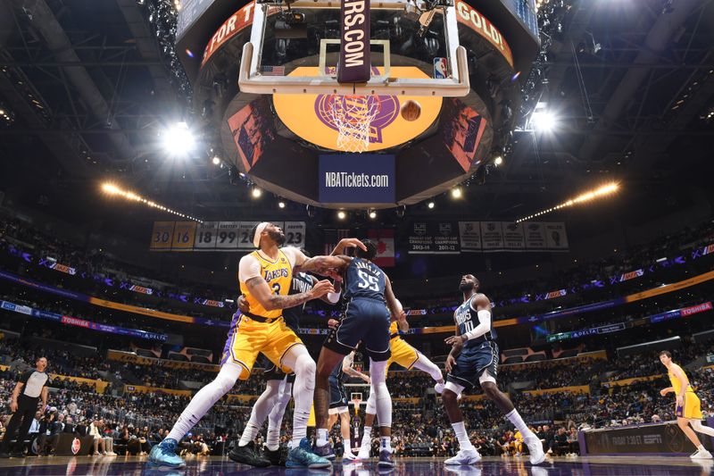 LOS ANGELES, CA - JANUARY 17: Anthony Davis #3 of the Los Angeles Lakers boxes out during the game   on January 17, 2024 at Crypto.Com Arena in Los Angeles, California. NOTE TO USER: User expressly acknowledges and agrees that, by downloading and/or using this Photograph, user is consenting to the terms and conditions of the Getty Images License Agreement. Mandatory Copyright Notice: Copyright 2024 NBAE (Photo by Andrew D. Bernstein/NBAE via Getty Images)