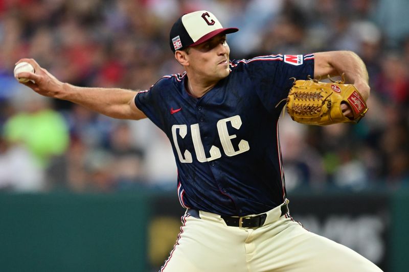 Jul 19, 2024; Cleveland, Ohio, USA; Cleveland Guardians relief pitcher Cade Smith (36) throws a pitch during the sixth inning against the San Diego Padres at Progressive Field. Mandatory Credit: Ken Blaze-USA TODAY Sports