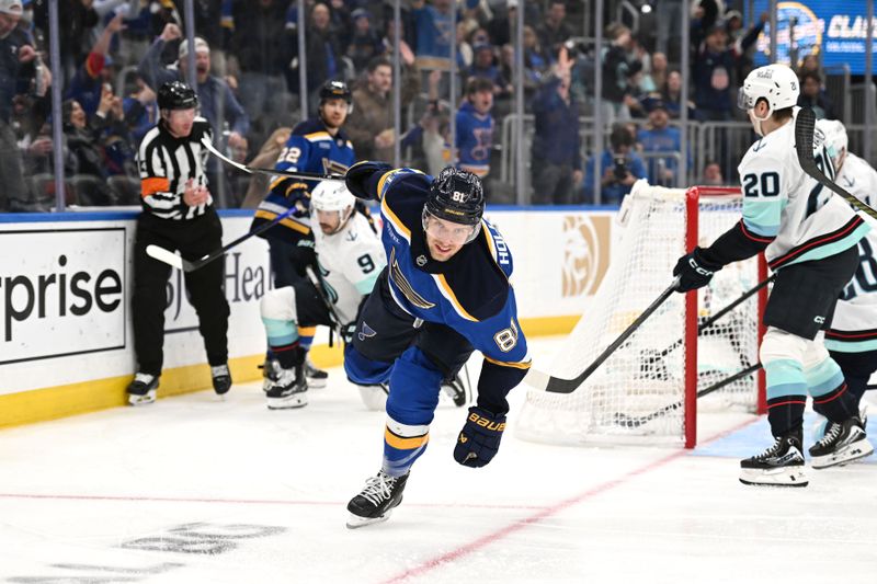 St. Louis Blues' Dylan Holloway Shines Bright in Victory Over Seattle Kraken