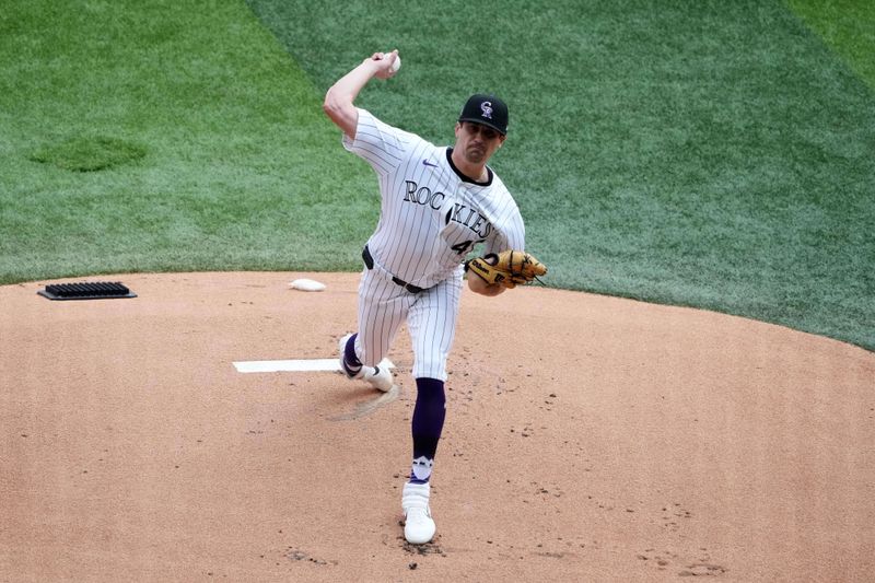 Apr 27, 2024; Mexico City, Mexico; Colorado Rockies pitcher Cal Quantrill (47) throws in the first inning against the Houston Astros during the MLB World Tour Mexico Series game at Estadio Alfredo Harp Helu. Mandatory Credit: Kirby Lee-USA TODAY Sports