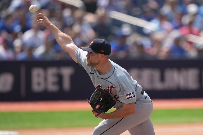 Jul 21, 2024; Toronto, Ontario, CAN; Detroit Tigers pitcher Will Vest (19) pitches to the Toronto Blue Jays during the sixth inning at Rogers Centre. Mandatory Credit: John E. Sokolowski-USA TODAY Sports