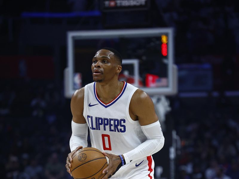 LOS ANGELES, CALIFORNIA - DECEMBER 11:  Russell Westbrook #0 of the LA Clippers at Crypto.com Arena on December 11, 2023 in Los Angeles, California.  NOTE TO USER: User expressly acknowledges and agrees that, by downloading and/or using this photograph, user is consenting to the terms and conditions of the Getty Images License Agreement. (Photo by Ronald Martinez/Getty Images)