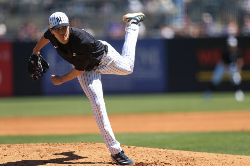 Mar 18, 2025; Tampa, Florida, USA; New York Yankees pitcher Max Fried (54) throws a pitch against the Boston Red Sox in the third inning  during spring training at George M. Steinbrenner Field. Mandatory Credit: Nathan Ray Seebeck-Imagn Images