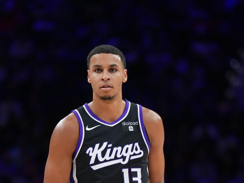 PHILADELPHIA, PA - JANUARY 12:  Keegan Murray #13 of the Sacramento Kings look on during the game on January 12, 2024 at the Wells Fargo Center in Philadelphia, Pennsylvania NOTE TO USER: User expressly acknowledges and agrees that, by downloading and/or using this Photograph, user is consenting to the terms and conditions of the Getty Images License Agreement. Mandatory Copyright Notice: Copyright 2024 NBAE (Photo by Jesse D. Garrabrant/NBAE via Getty Images)