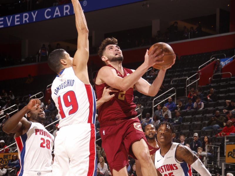 DETROIT, MI - OCTOBER 16: Ty Jerome #2 of the Cleveland Cavaliers drives to the basket during the game against the Detroit Pistons on October 16, 2024 at Little Caesars Arena in Detroit, Michigan. NOTE TO USER: User expressly acknowledges and agrees that, by downloading and/or using this photograph, User is consenting to the terms and conditions of the Getty Images License Agreement. Mandatory Copyright Notice: Copyright 2024 NBAE (Photo by Brian Sevald/NBAE via Getty Images)