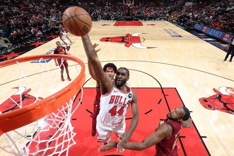 CHICAGO, IL - OCTOBER 18: Patrick Williams #44 of the Chicago Bulls drives to the basket during the game against the Cleveland Cavaliers on October 18, 2024 at United Center in Chicago, Illinois. NOTE TO USER: User expressly acknowledges and agrees that, by downloading and or using this photograph, User is consenting to the terms and conditions of the Getty Images License Agreement. Mandatory Copyright Notice: Copyright 2023 NBAE (Photo by Jeff Haynes/NBAE via Getty Images)