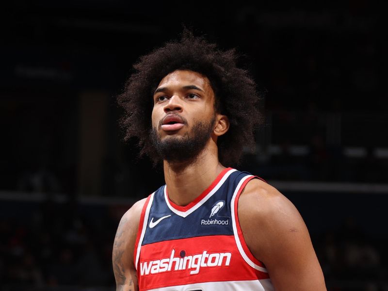 WASHINGTON, DC -? JANUARY 21:  Marvin Bagley III #35 of the Washington Wizards shoots a free throw during the game on January 21, 2024 at Capital One Arena in Washington, DC. NOTE TO USER: User expressly acknowledges and agrees that, by downloading and or using this Photograph, user is consenting to the terms and conditions of the Getty Images License Agreement. Mandatory Copyright Notice: Copyright 2024 NBAE (Photo by Stephen Gosling/NBAE via Getty Images)