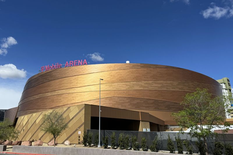 Mar 16, 2024; Las Vegas, NV, USA; A general overall view of the T-Mobile Arena exterior Mandatory Credit: Kirby Lee-USA TODAY Sports