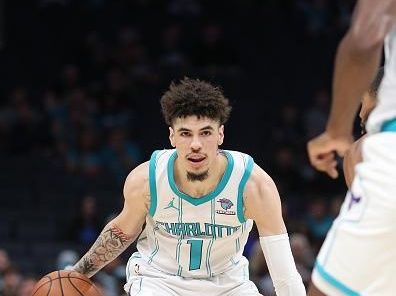 CHARLOTTE, NC - OCTOBER 30: LaMelo Ball #1 of the Charlotte Hornets handles the ball during the game against the Brooklyn Nets on October 30, 2023 at Spectrum Center in Charlotte, North Carolina. NOTE TO USER: User expressly acknowledges and agrees that, by downloading and or using this photograph, User is consenting to the terms and conditions of the Getty Images License Agreement. Mandatory Copyright Notice: Copyright 2023 NBAE (Photo by Kent Smith/NBAE via Getty Images)