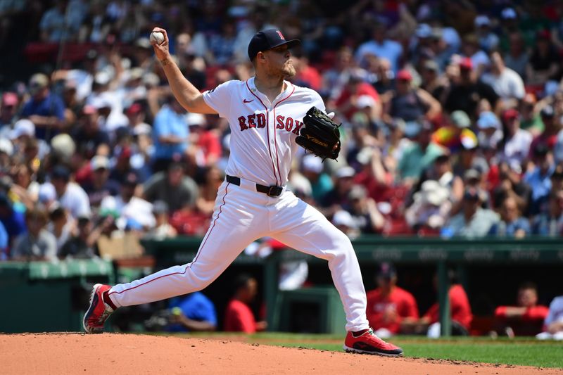 May 26, 2024; Boston, Massachusetts, USA;  Boston Red Sox starting pitcher Tanner Houck (89) pitches during the third inning against the Milwaukee Brewers at Fenway Park. Mandatory Credit: Bob DeChiara-USA TODAY Sports