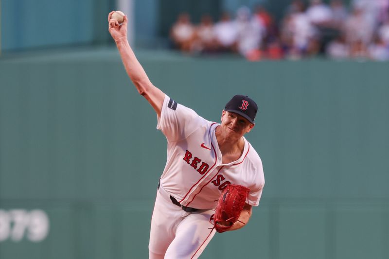 Jul 10, 2024; Boston, Massachusetts, USA; Boston Red Sox starting pitcher Nick Pivetta (37) throws a pitch during the first inning against the Oakland Athletics at Fenway Park. Mandatory Credit: Paul Rutherford-USA TODAY Sports