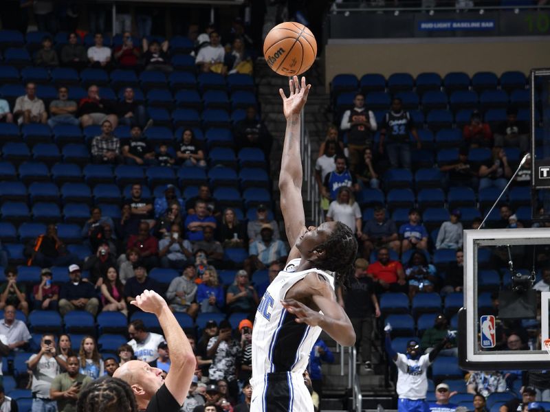 ORLANDO, FL - DECEMBER 5: The tip off of the game between the Milwaukee Bucks and the Orlando Magic on December 5, 2022 at Amway Center in Orlando, Florida. NOTE TO USER: User expressly acknowledges and agrees that, by downloading and or using this photograph, User is consenting to the terms and conditions of the Getty Images License Agreement. Mandatory Copyright Notice: Copyright 2022 NBAE (Photo by Fernando Medina/NBAE via Getty Images)