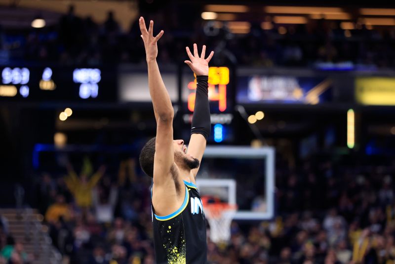 INDIANAPOLIS, INDIANA - MARCH 16: Tyrese Haliburton #0 of the Indiana Pacers reacts after a play during the second half in the game against the Brooklyn Nets at Gainbridge Fieldhouse on March 16, 2024 in Indianapolis, Indiana. NOTE TO USER: User expressly acknowledges and agrees that, by downloading and or using this photograph, User is consenting to the terms and conditions of the Getty Images License Agreement. (Photo by Justin Casterline/Getty Images)