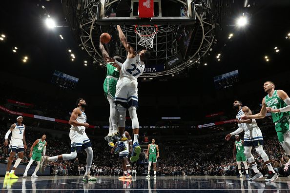 MINNEAPOLIS, MN -  NOVEMBER 6: Jaylen Brown #7 of the Boston Celtics dunks the ball during the game against the Minnesota Timberwolves on November 6, 2023 at Target Center in Minneapolis, Minnesota. NOTE TO USER: User expressly acknowledges and agrees that, by downloading and or using this Photograph, user is consenting to the terms and conditions of the Getty Images License Agreement. Mandatory Copyright Notice: Copyright 2023 NBAE (Photo by David Sherman/NBAE via Getty Images)