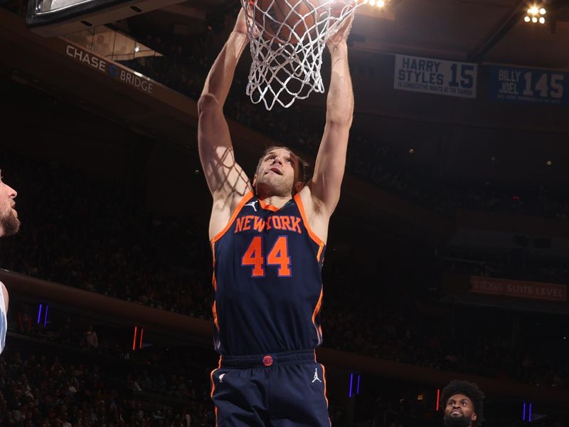 NEW YORK, NY - MARCH 8: Bojan Bogdanovic #44 of the New York Knicks drives to the basket during the game against the Orlando Magic on March 8, 2024 at Madison Square Garden in New York City, New York.  NOTE TO USER: User expressly acknowledges and agrees that, by downloading and or using this photograph, User is consenting to the terms and conditions of the Getty Images License Agreement. Mandatory Copyright Notice: Copyright 2024 NBAE  (Photo by Nathaniel S. Butler/NBAE via Getty Images)