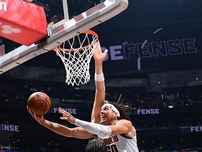 LOS ANGELES, CA - DECEMBER 6: Aaron Gordon #50 of the Denver Nuggets goes to the basket during the game on December 6, 2023 at Crypto.Com Arena in Los Angeles, California. NOTE TO USER: User expressly acknowledges and agrees that, by downloading and/or using this Photograph, user is consenting to the terms and conditions of the Getty Images License Agreement. Mandatory Copyright Notice: Copyright 2023 NBAE (Photo by Adam Pantozzi/NBAE via Getty Images)