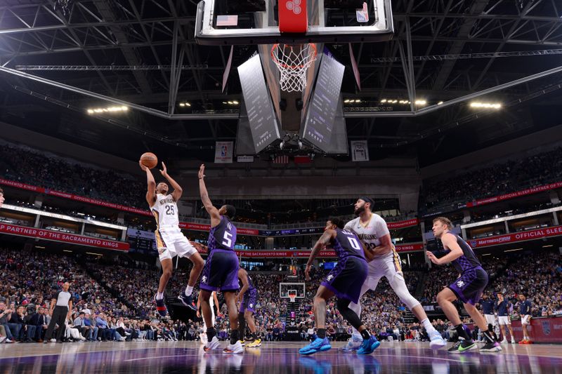 SACRAMENTO, CA - JANUARY 7:  Trey Murphy III #25 of the New Orleans Pelicans goes to the basket during the game on January 7, 2024 at Golden 1 Center in Sacramento, California. NOTE TO USER: User expressly acknowledges and agrees that, by downloading and or using this Photograph, user is consenting to the terms and conditions of the Getty Images License Agreement. Mandatory Copyright Notice: Copyright 2024 NBAE (Photo by Rocky Widner/NBAE via Getty Images)