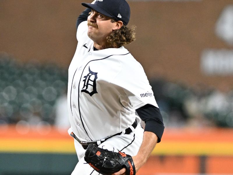 Aug 30, 2023; Detroit, Michigan, USA; Detroit Tigers relief pitcher Jason Foley (68) throws a pitch against the New York Yankees in the ninth inning at Comerica Park. Mandatory Credit: Lon Horwedel-USA TODAY Sports