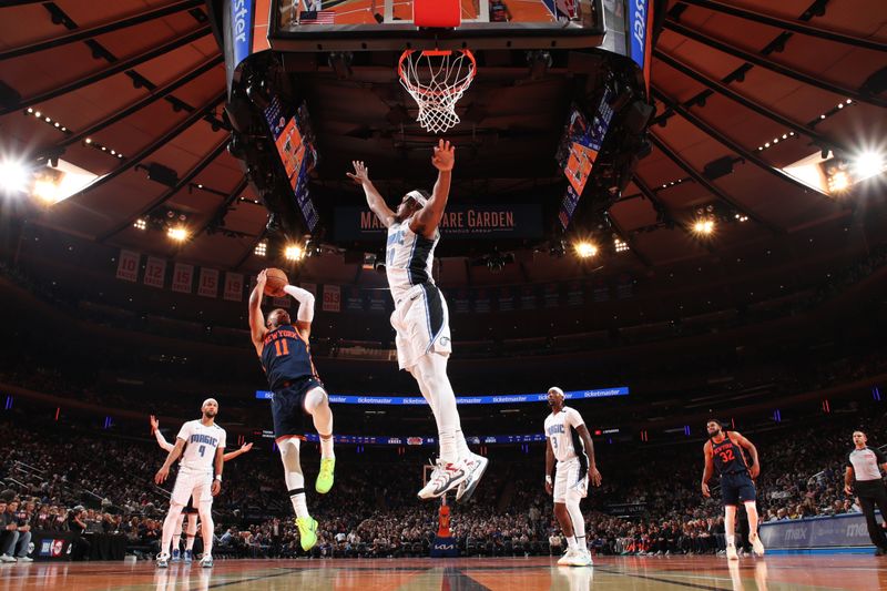 NEW YORK, NY - DECEMBER 3: Jalen Brunson #11 of the New York Knicks drives to the basket during the game against the Orlando Magic during the Emirates NBA Cup on December 3, 2024 at Madison Square Garden in New York City, New York.  NOTE TO USER: User expressly acknowledges and agrees that, by downloading and or using this photograph, User is consenting to the terms and conditions of the Getty Images License Agreement. Mandatory Copyright Notice: Copyright 2024 NBAE  (Photo by Nathaniel S. Butler/NBAE via Getty Images)