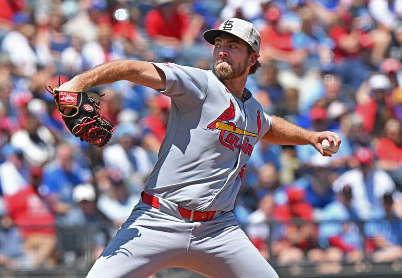 May 18, 2025; Kansas City, Missouri, USA;  St. Louis Cardinals starting pitcher Matthew Liberatore (52) throws a pitch in the first inning against the Kansas City Royals at Kauffman Stadium. Mandatory Credit: Peter Aiken-Imagn Images