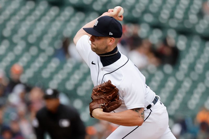 Apr 30, 2023; Detroit, Michigan, USA; Detroit Tigers relief pitcher Alex Lange (55) pitches in the ninth inning against the Baltimore Orioles at Comerica Park. Mandatory Credit: Rick Osentoski-USA TODAY Sports