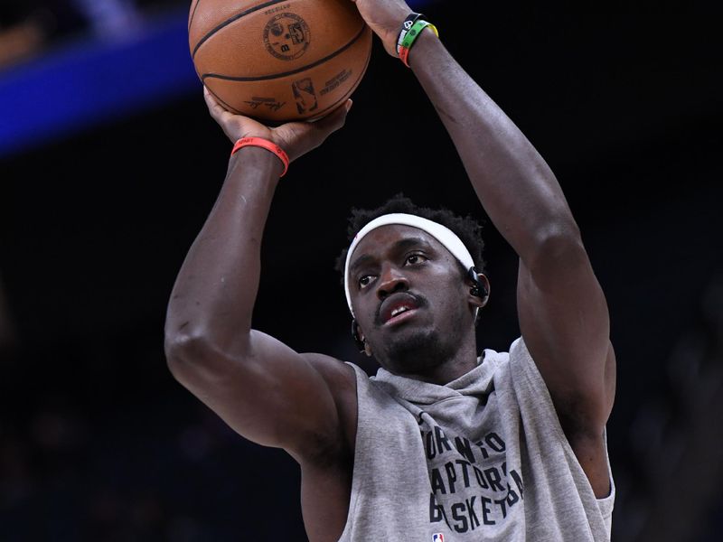 SAN FRANCISCO, CA - JANUARY 7: Pascal Siakam #43 of the Toronto Raptors warms up before the game against the Golden State Warriors on January 7, 2024 at Chase Center in San Francisco, California. NOTE TO USER: User expressly acknowledges and agrees that, by downloading and or using this photograph, user is consenting to the terms and conditions of Getty Images License Agreement. Mandatory Copyright Notice: Copyright 2024 NBAE (Photo by Noah Graham/NBAE via Getty Images)