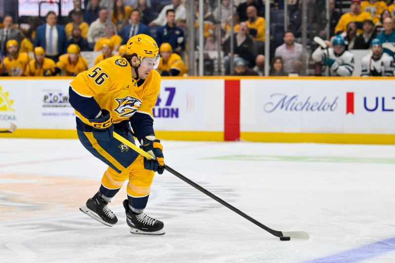 San Jose Sharks absorb first-period surge as the Nashville Predators turn 2 power plays into sep...